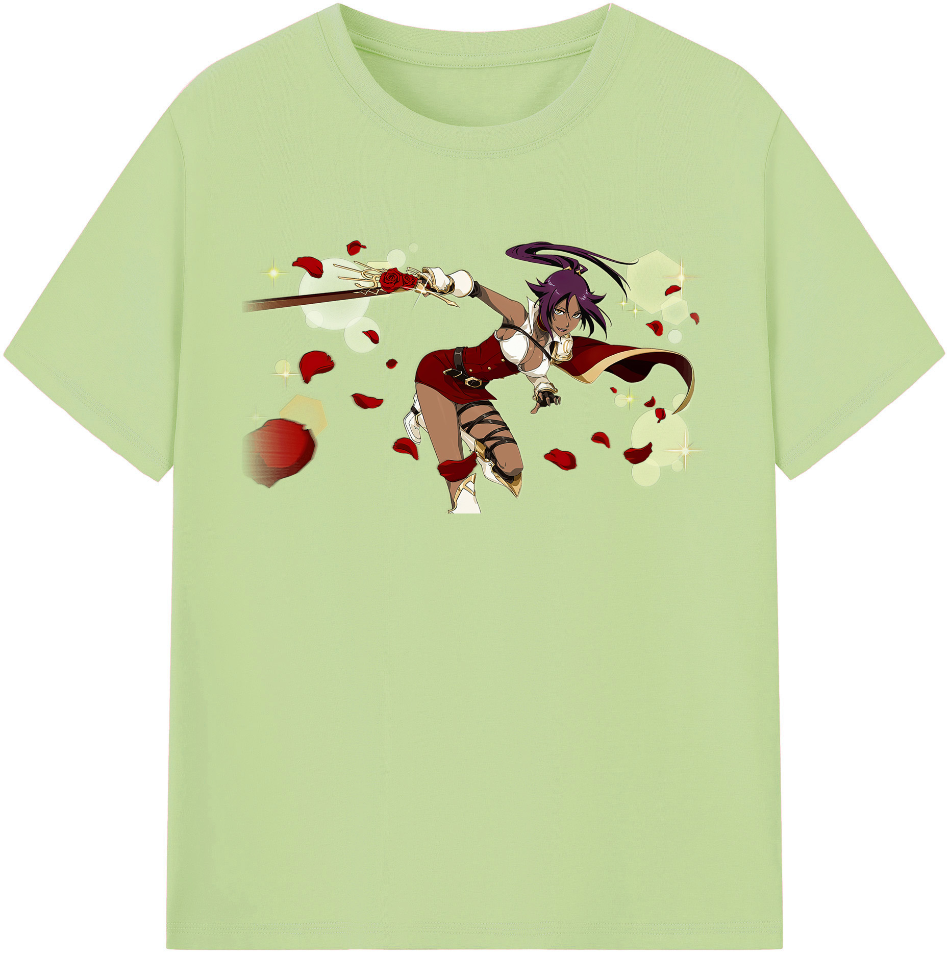 （画像用） ブリーチ 四楓院 夜一（しほういん よるいち） BLEACH Shihouin Yoruichi 綿100％半袖Tシャツ（フロントプリント）